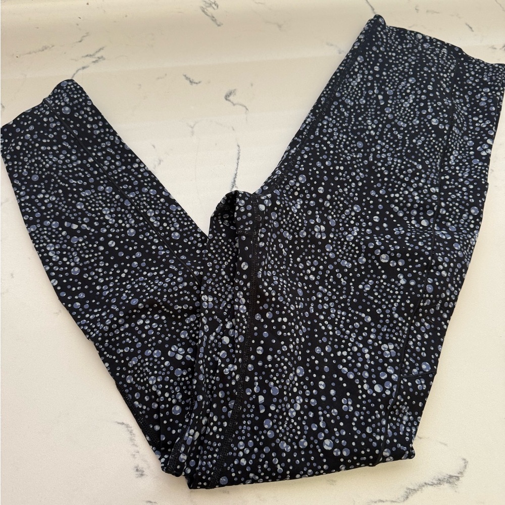 Sweaty Betty Black and Blue Dotted Leggings